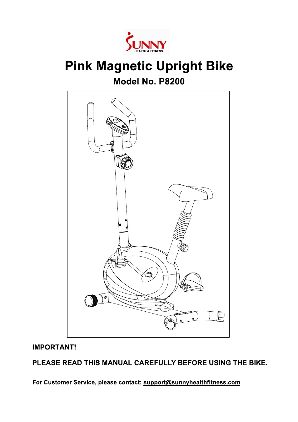 Sunny Health & Fitness P8200 User Manual | 9 pages