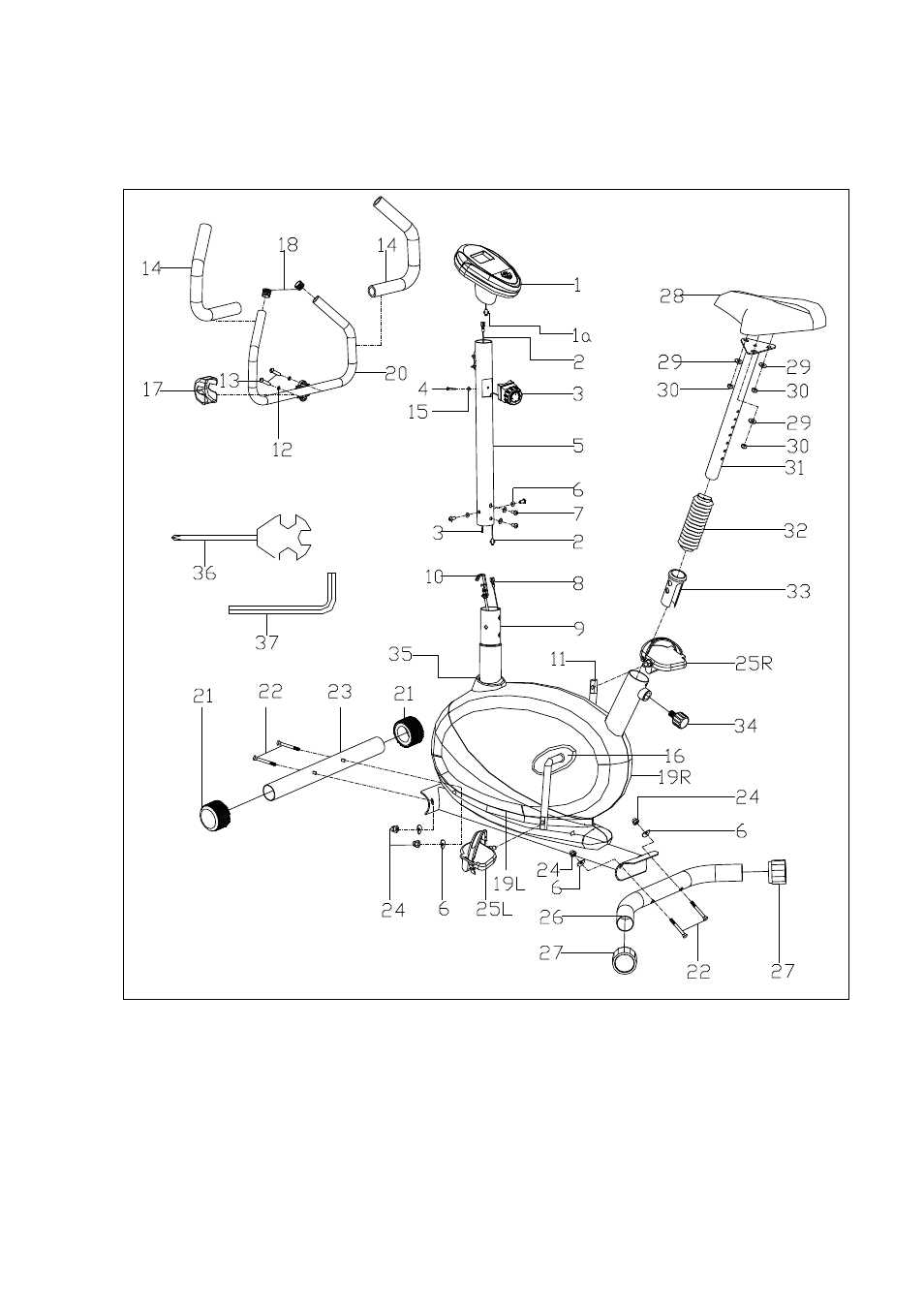 Exploded view | Sunny Health & Fitness P8200 User Manual | Page 3 / 9