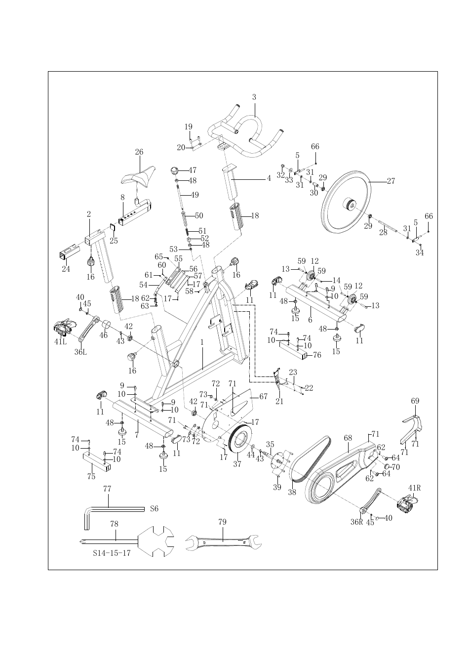 Exploded view | Sunny Health & Fitness SF-B1002 User Manual | Page 3 / 12