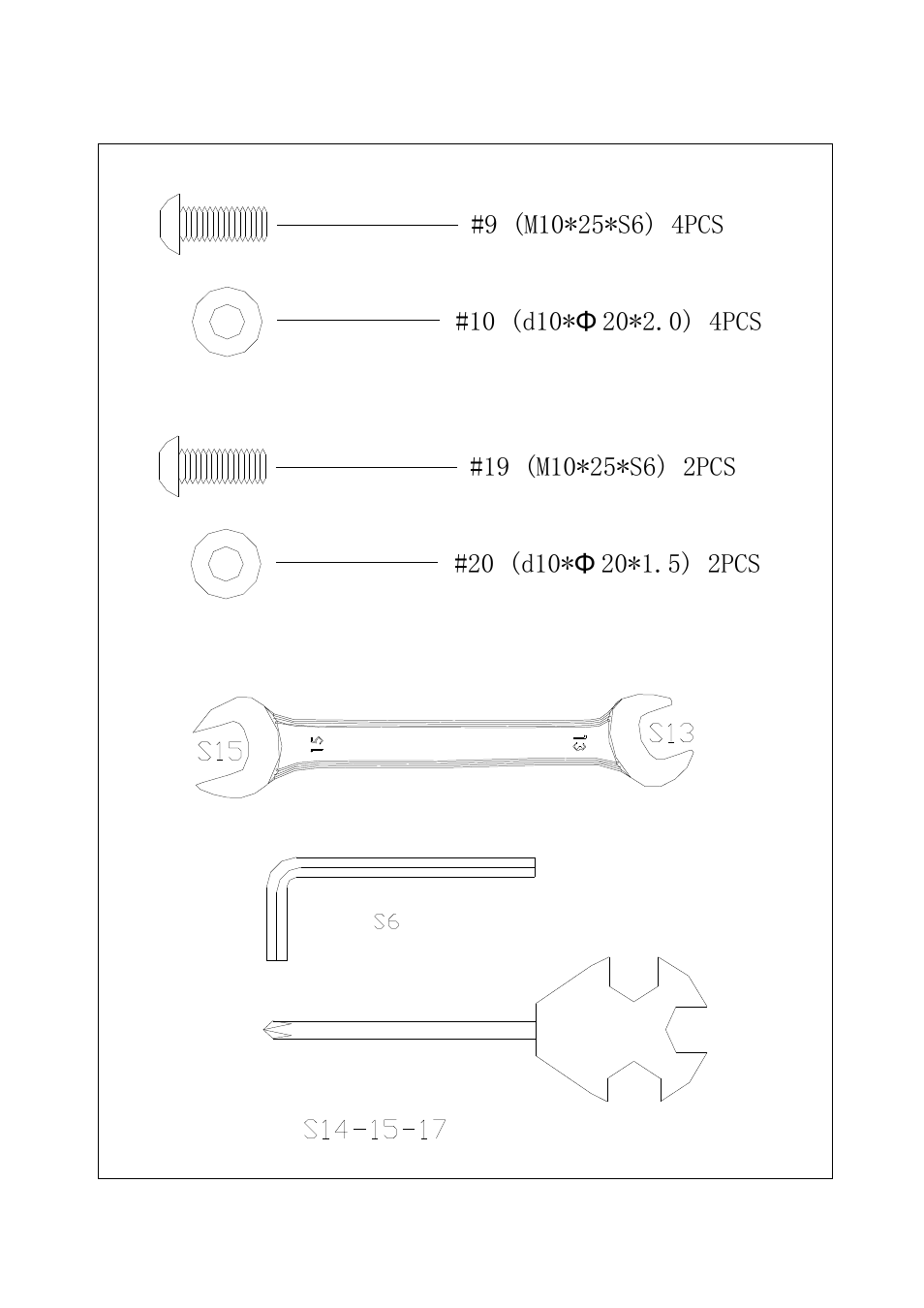 Hardware package | Sunny Health & Fitness SF-B1002 User Manual | Page 5 / 12