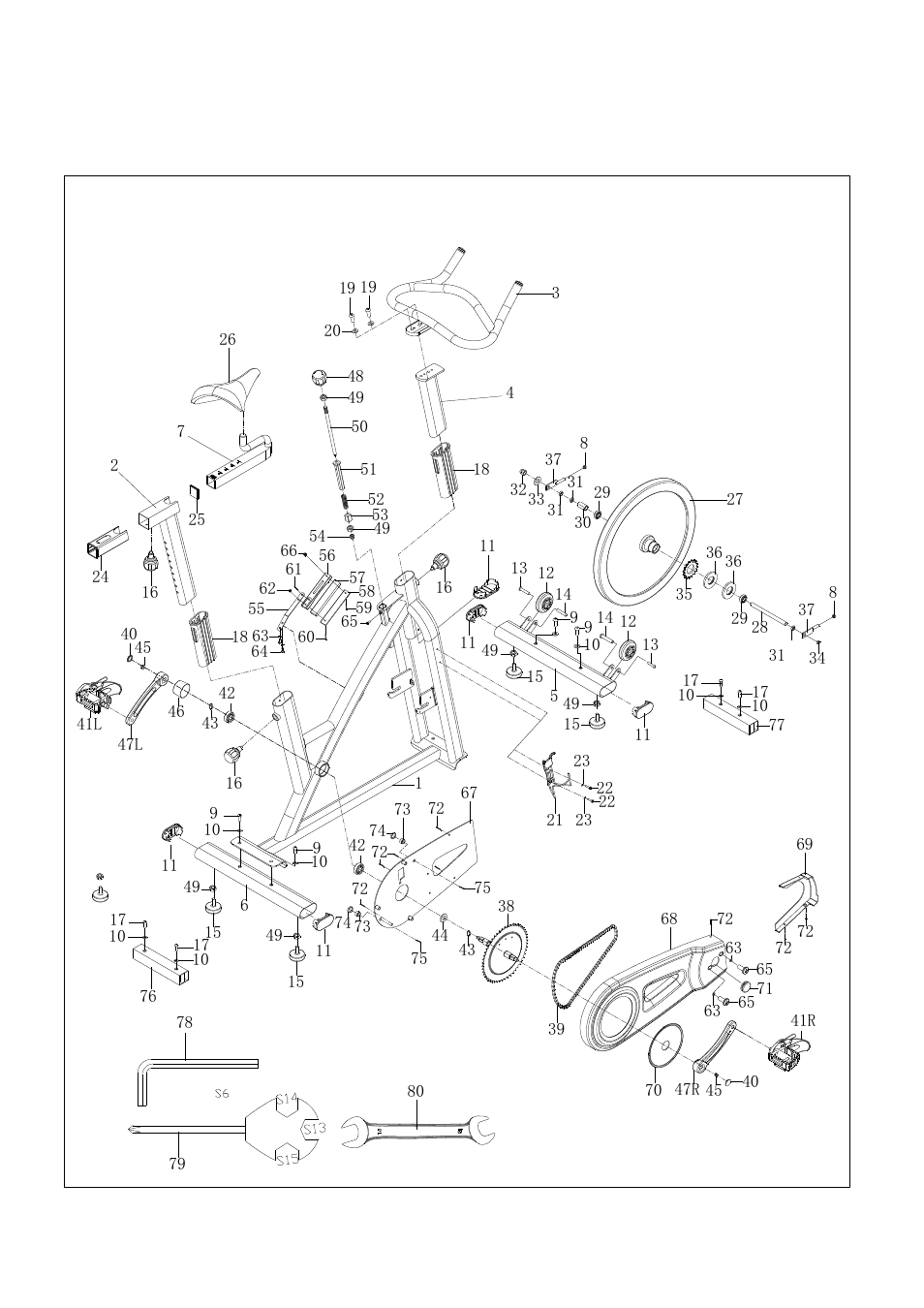 Exploded view | Sunny Health & Fitness SF-B1002C User Manual | Page 3 / 13