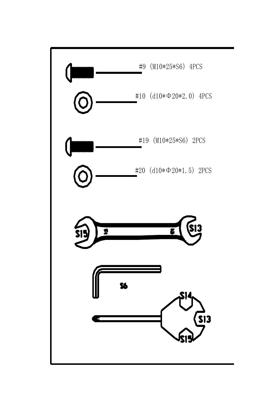 Hardware package | Sunny Health & Fitness SF-B1002C User Manual | Page 6 / 13