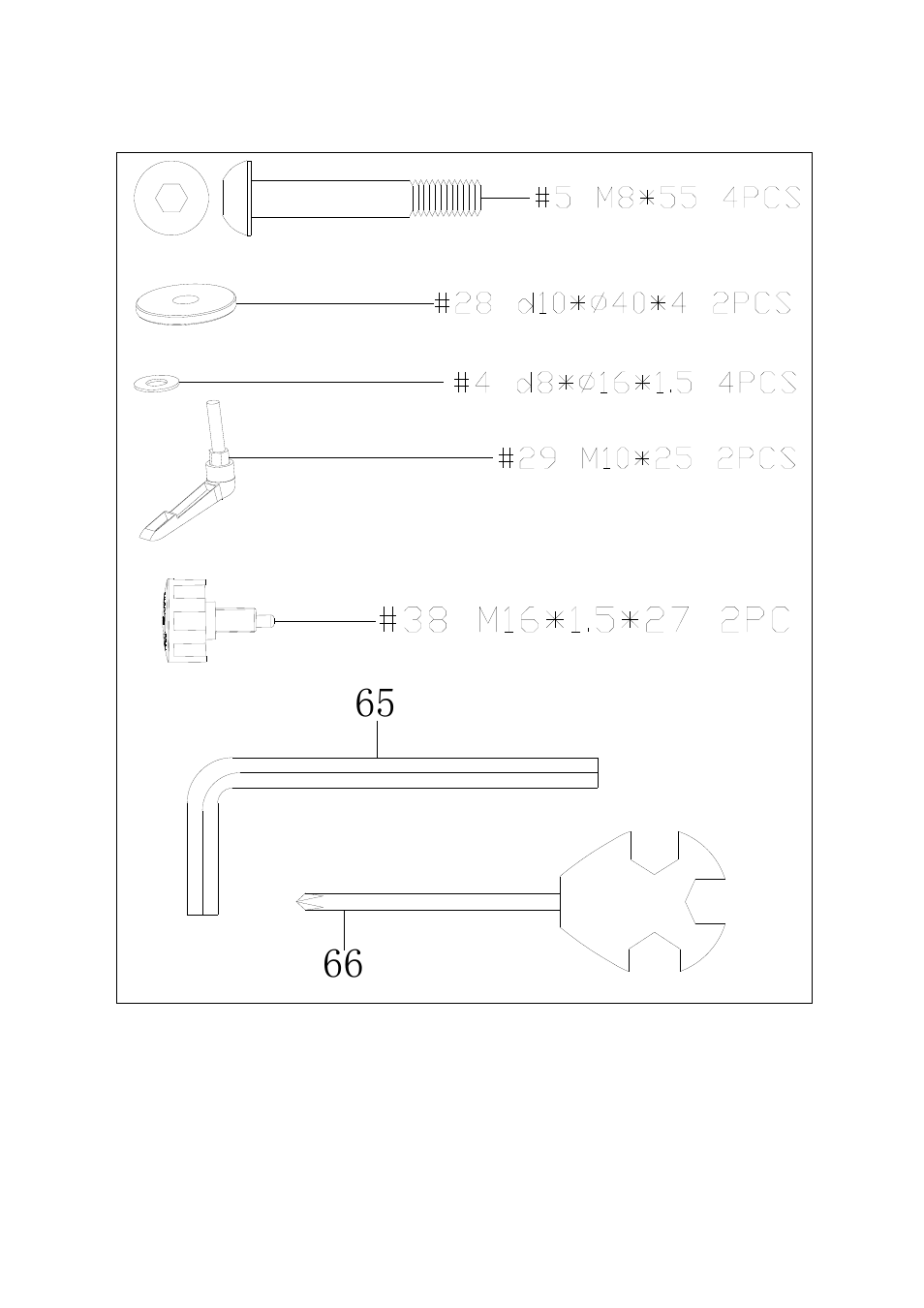 Hardware package | Sunny Health & Fitness SF-B1110 User Manual | Page 5 / 15