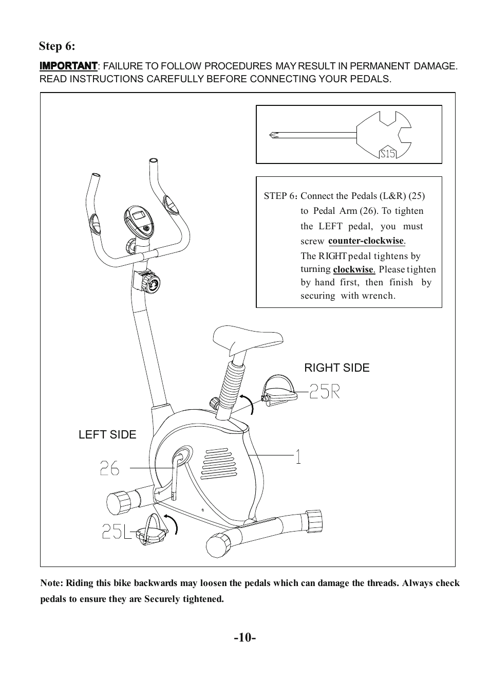 Step 6 | Sunny Health & Fitness SF-B910 User Manual | Page 11 / 14