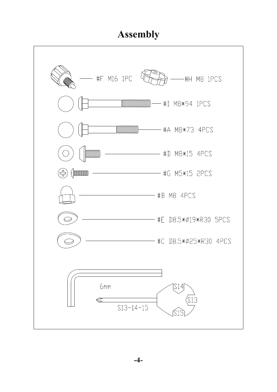 Assembly | Sunny Health & Fitness SF-B910 User Manual | Page 5 / 14