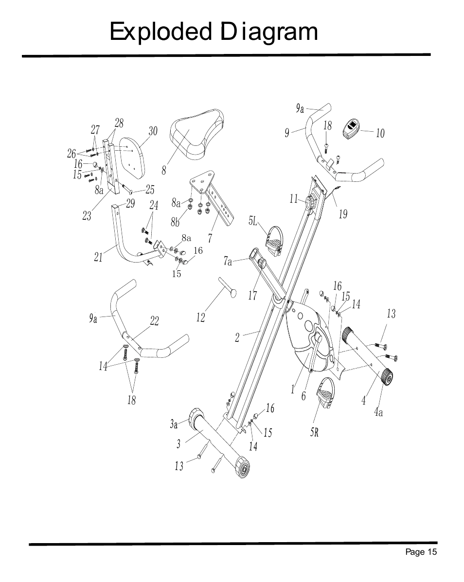 E x ploo d ed di i agr am | Sunny Health & Fitness SF-RB1117 User Manual | Page 16 / 17