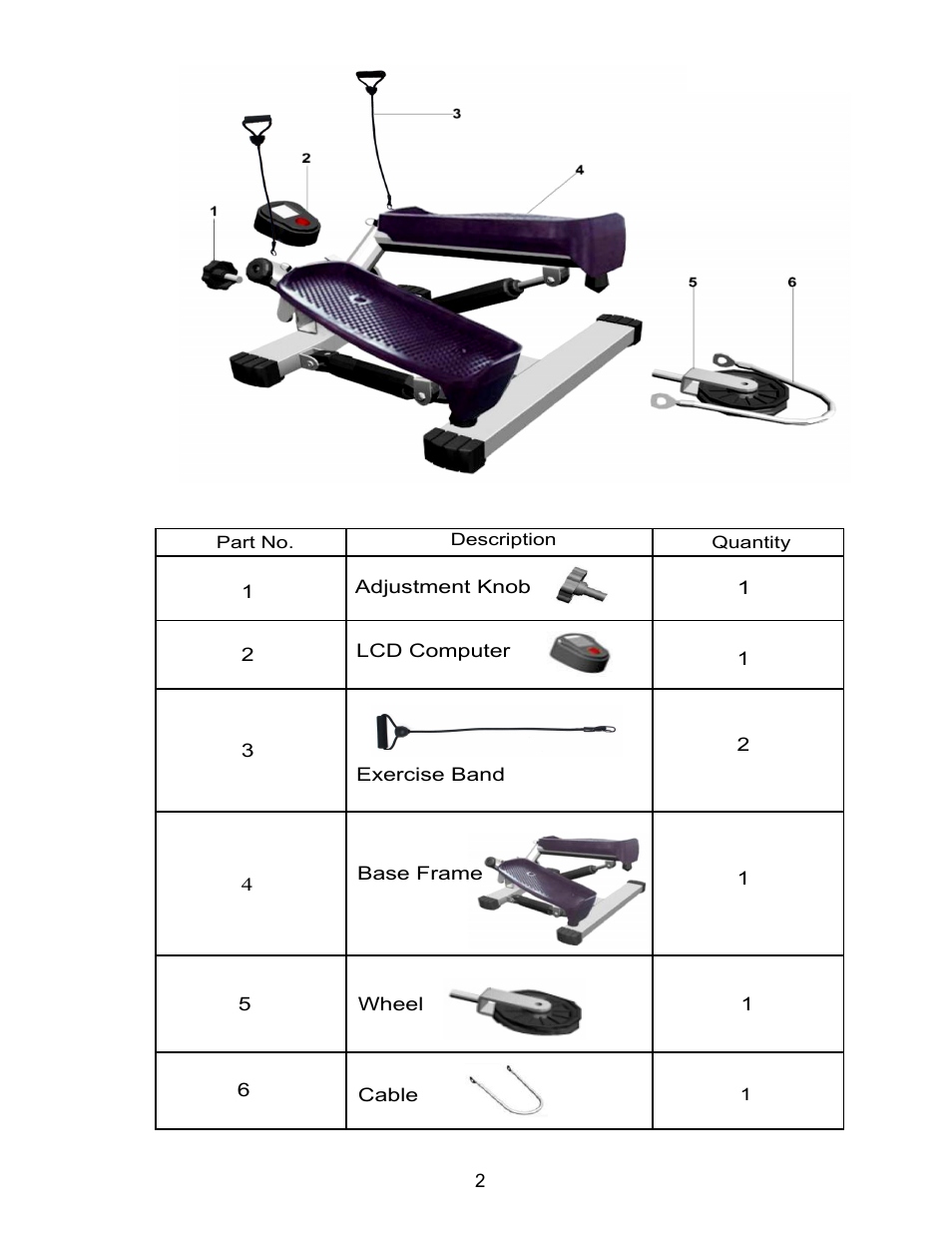 Sunny Health & Fitness 045 User Manual | Page 3 / 6