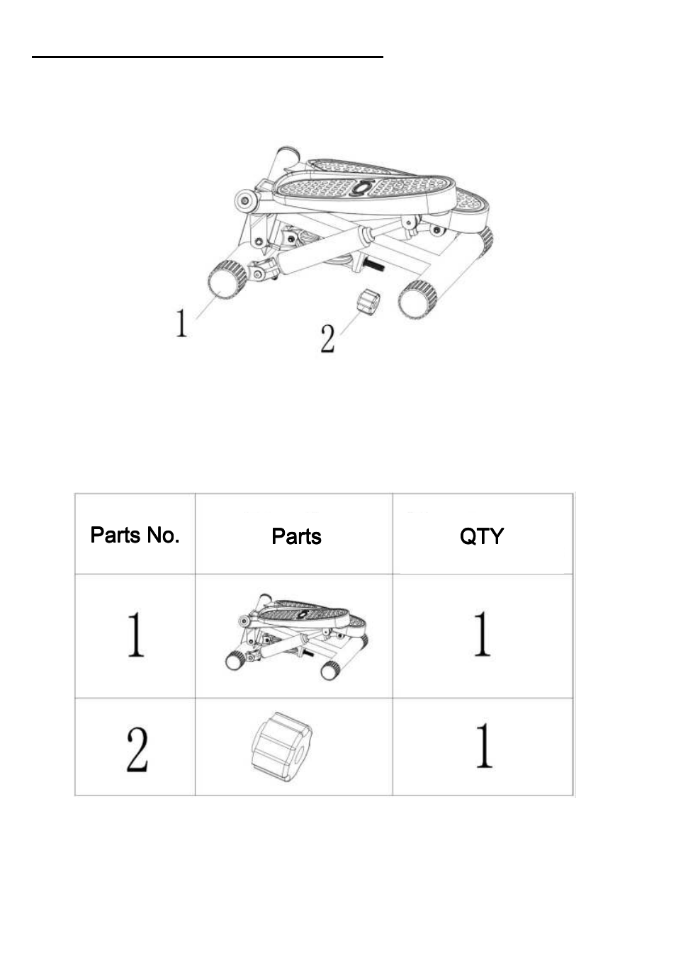 Parts list and exploded illustration | Sunny Health & Fitness P8000 User Manual | Page 3 / 6