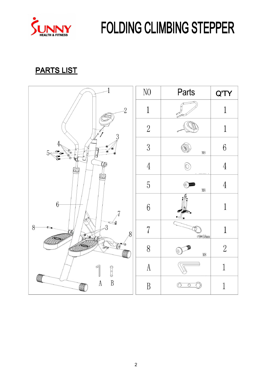 Sunny Health & Fitness SF-1115 User Manual | Page 3 / 7