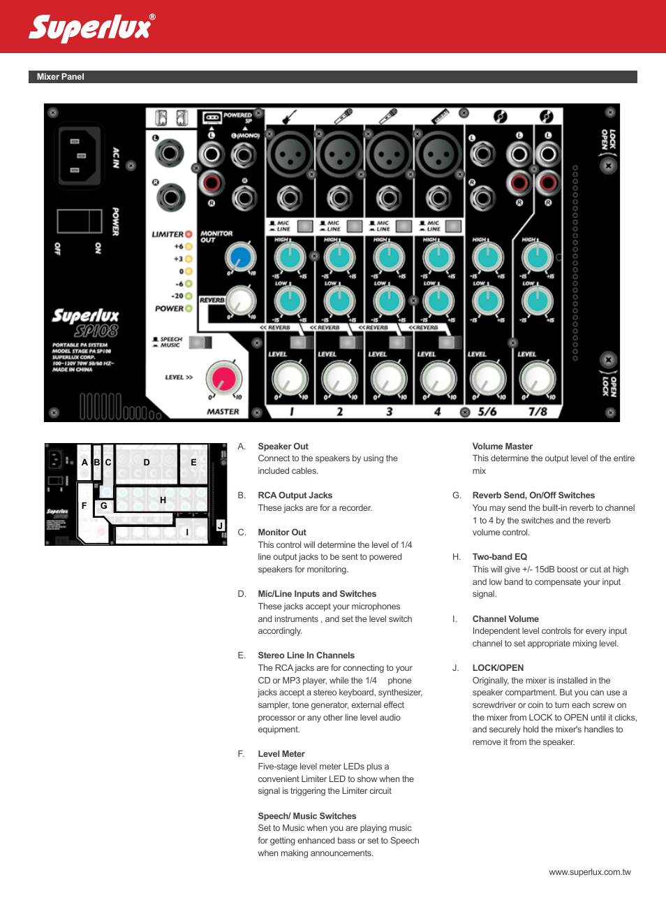 Superlux SP108 User Manual | Page 2 / 3