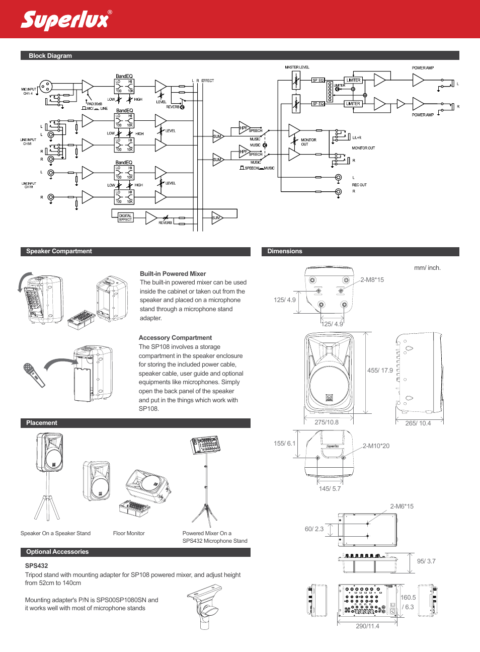 Superlux SP108 User Manual | Page 3 / 3