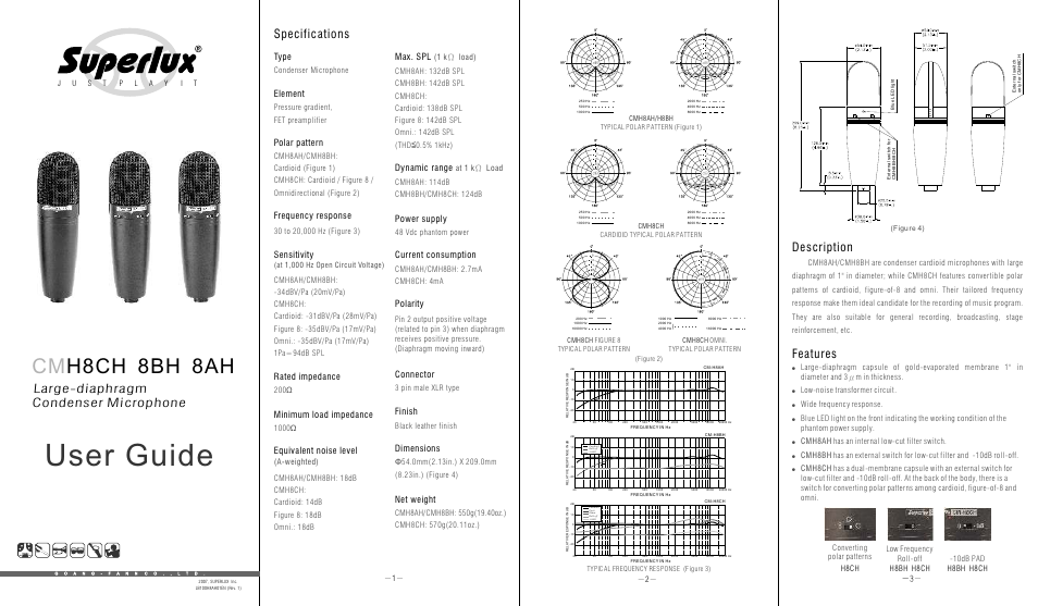 Superlux CMH8CH User Manual | 2 pages