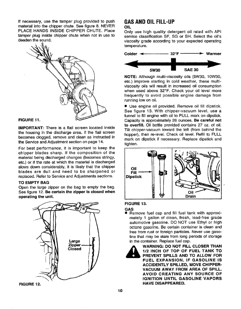 Gas and oil fill-up | Craftsman 247.799640 User Manual | Page 10 / 31