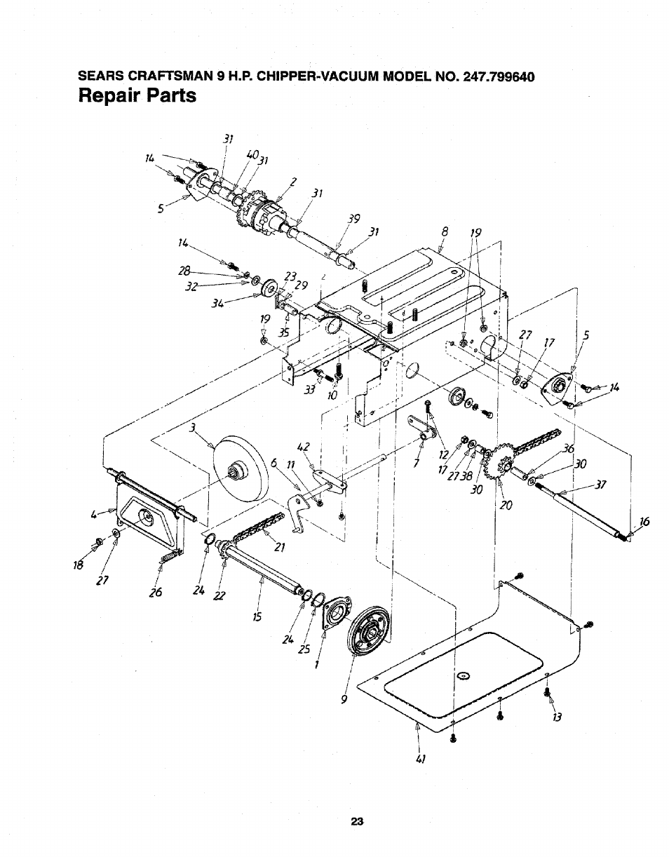 Rcpsir pdrts | Craftsman 247.799640 User Manual | Page 23 / 31