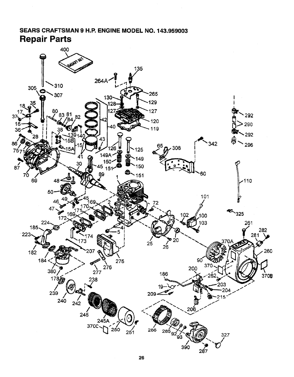 Repair parts | Craftsman 247.799640 User Manual | Page 26 / 31