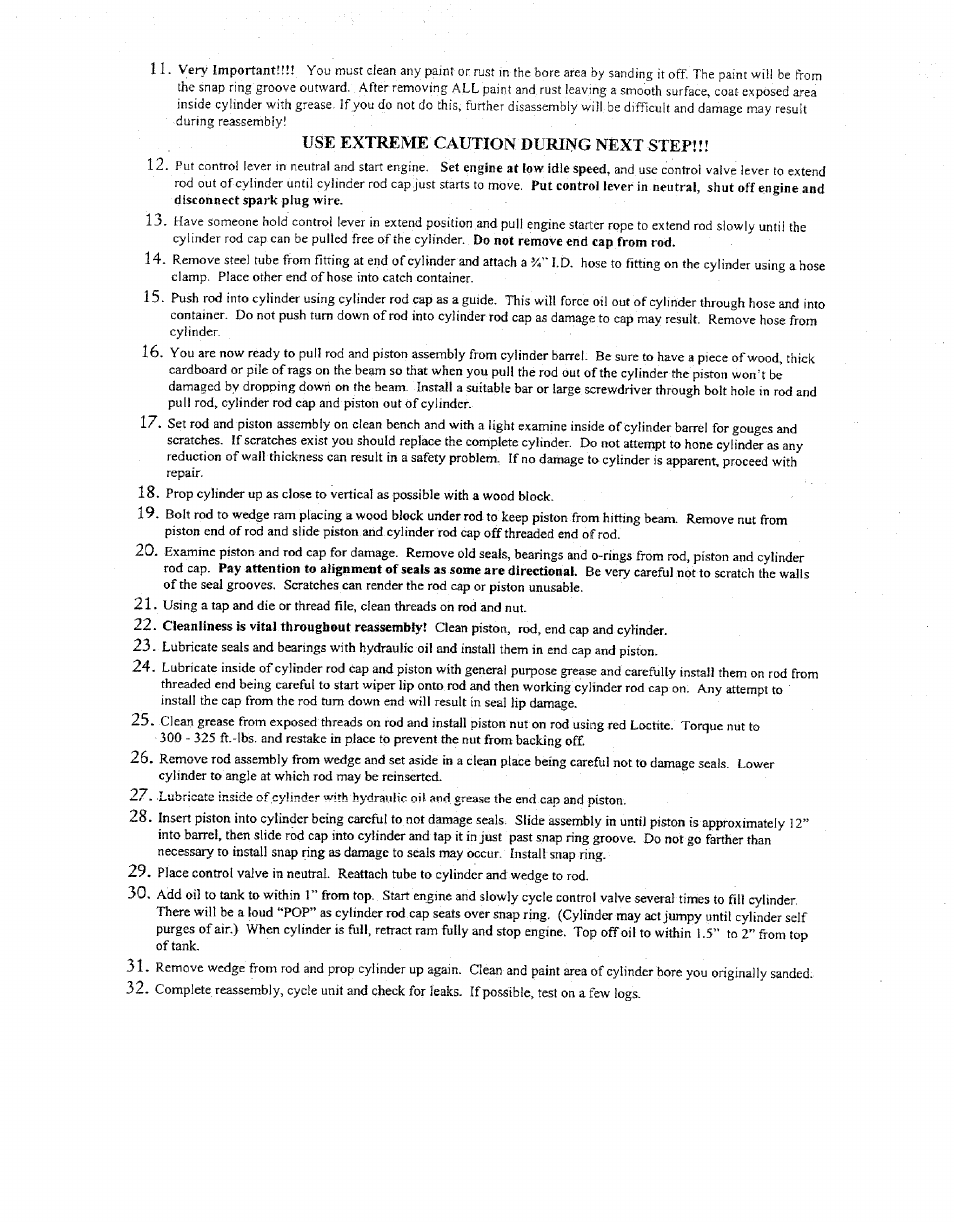 Use extreme caution during next step | Craftsman 247.799640 User Manual | Page 31 / 31
