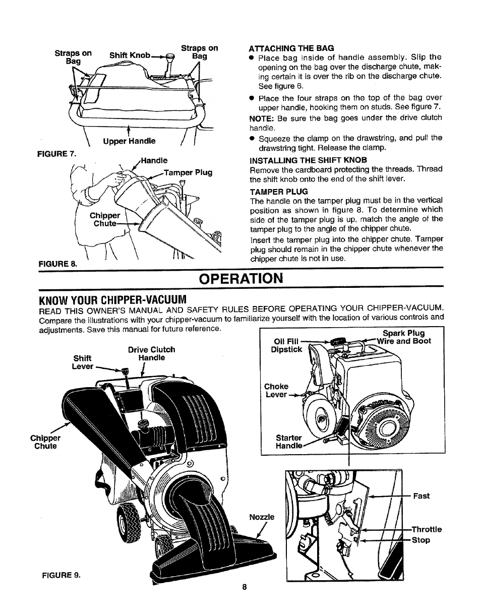 Operation, Know your chipper-vacuum | Craftsman 247.799640 User Manual | Page 8 / 31