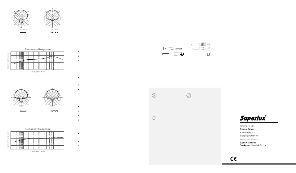 Package features description, Supplied accessories optional accessories, Pra218b | Mounting the microphone, Type of transducer, Maintainence | Superlux DRKK5C2 User Manual | Page 2 / 2