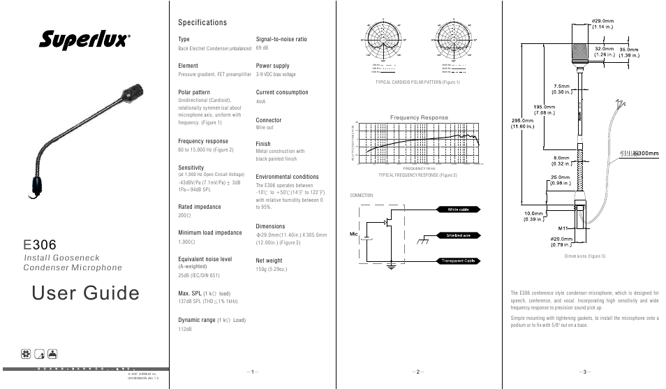 Superlux E306 User Manual | 2 pages