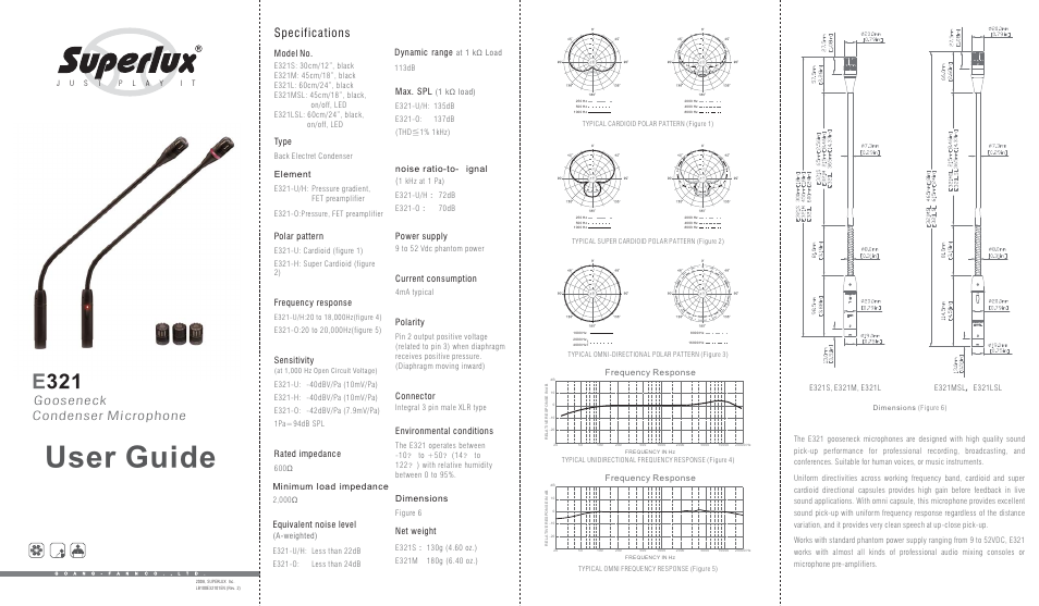 Superlux E321 User Manual | 2 pages