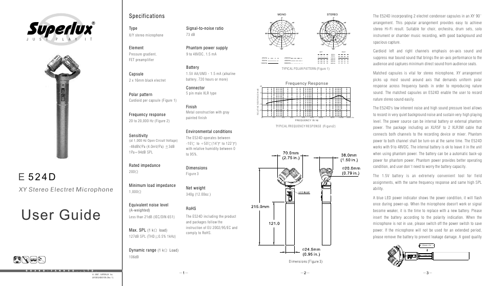 Superlux E524D User Manual | 2 pages