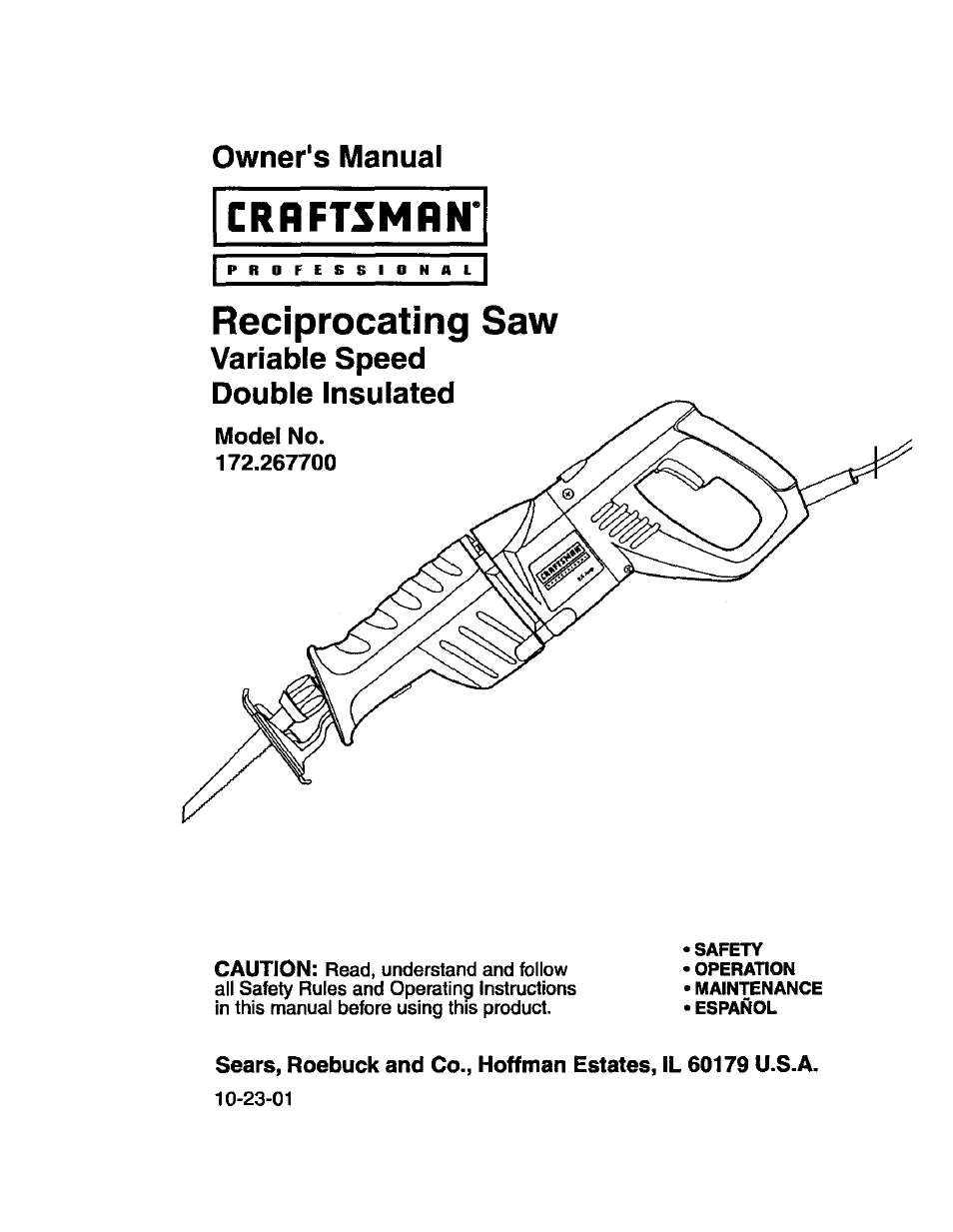 Craftsman 172.267700 User Manual | 18 pages