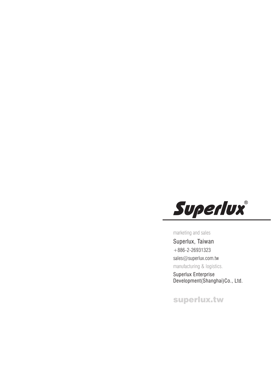 Superlux.tw | Superlux HA3D User Manual | Page 12 / 12