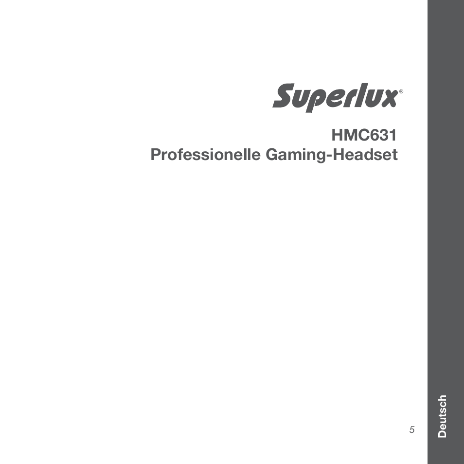 Hmc631 professionelle gaming-headset | Superlux HMC631 User Manual | Page 5 / 16