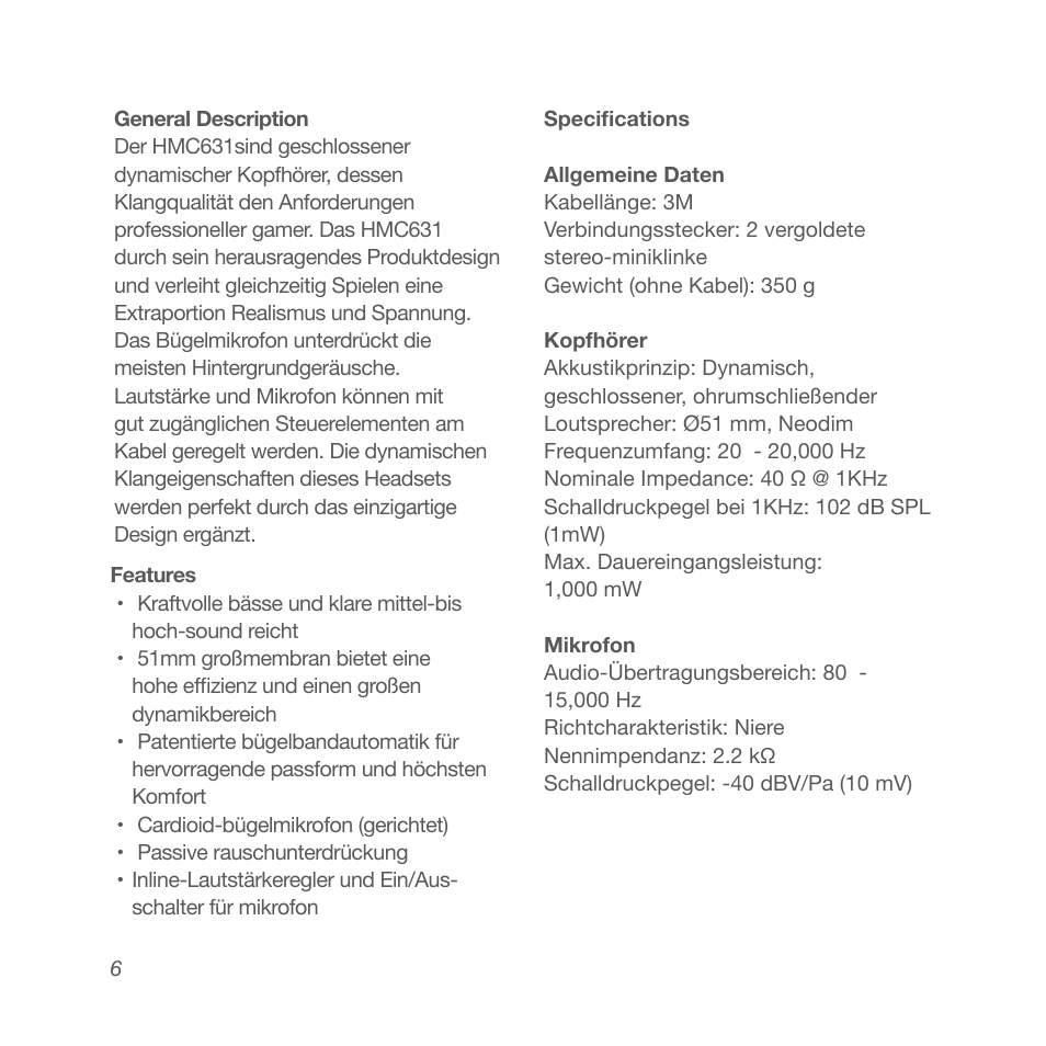 Superlux HMC631 User Manual | Page 6 / 16