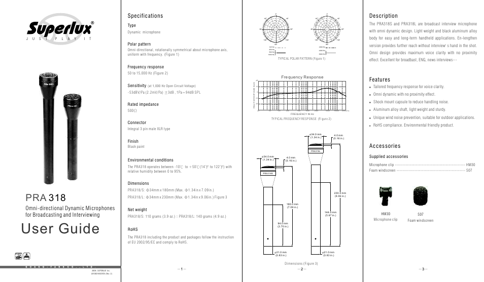 Superlux PRA318S User Manual | 2 pages