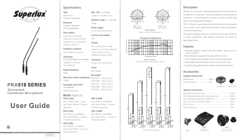 Superlux PRA518 User Manual | 2 pages