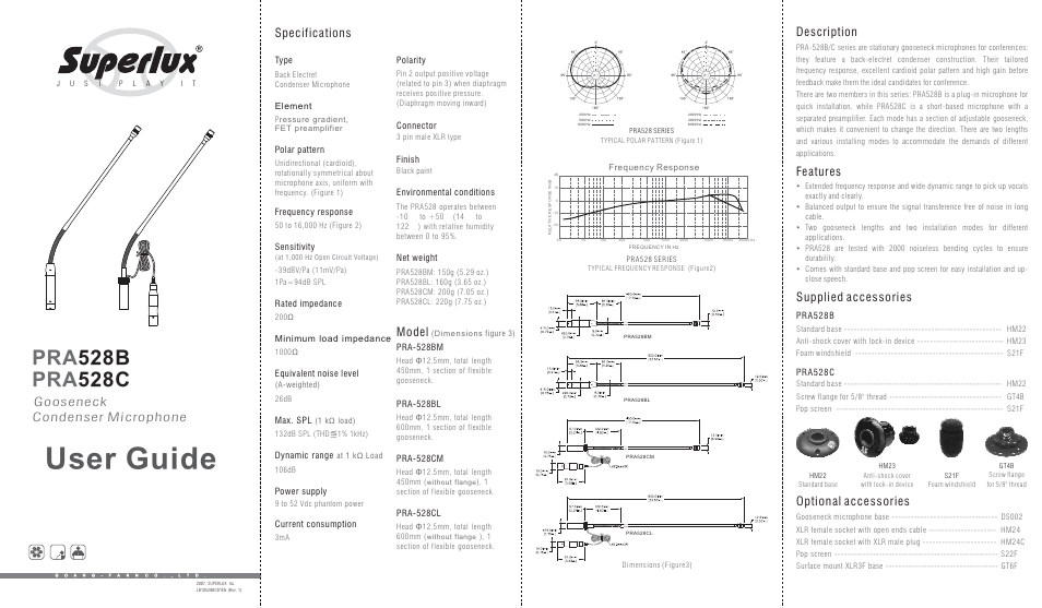 Superlux PRA528 User Manual | 2 pages