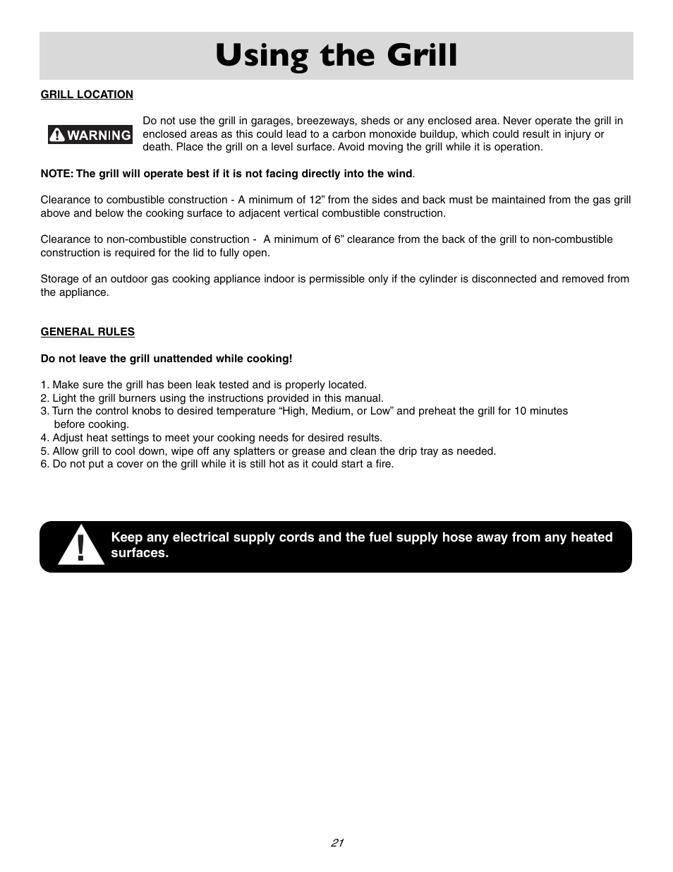 Using the grill | Sure Heat 2006 Amana AM30 User Manual | Page 23 / 28