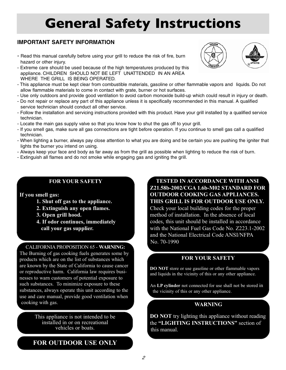 General safety instructions, For outdoor use only | Sure Heat 2006 Amana AM30 User Manual | Page 4 / 28