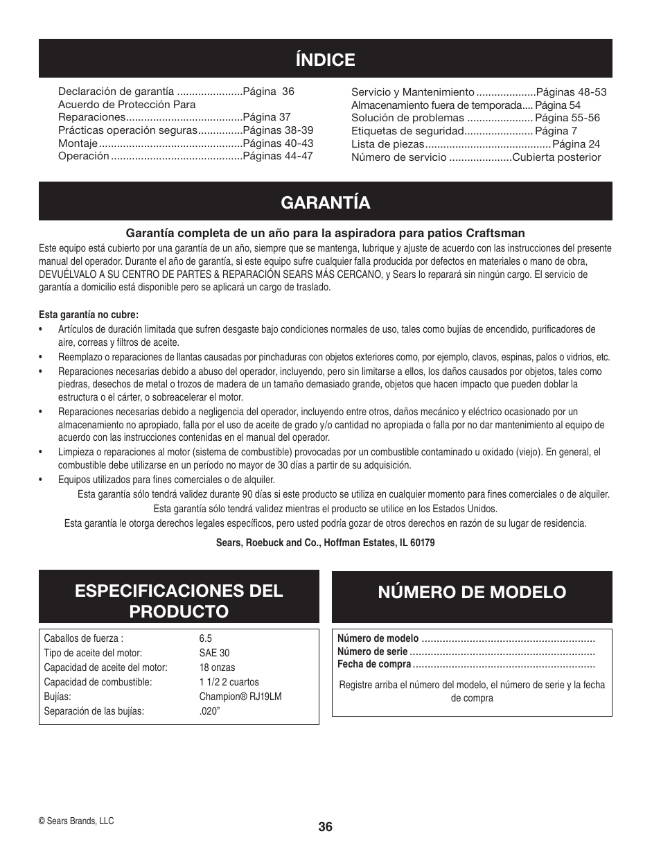 Craftsman 247.77012 User Manual | Page 36 / 60