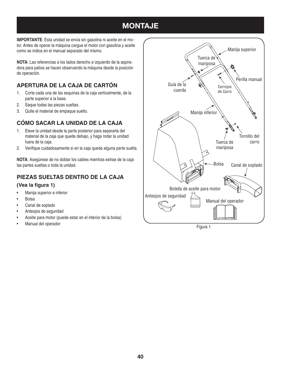 Montaje | Craftsman 247.77012 User Manual | Page 40 / 60