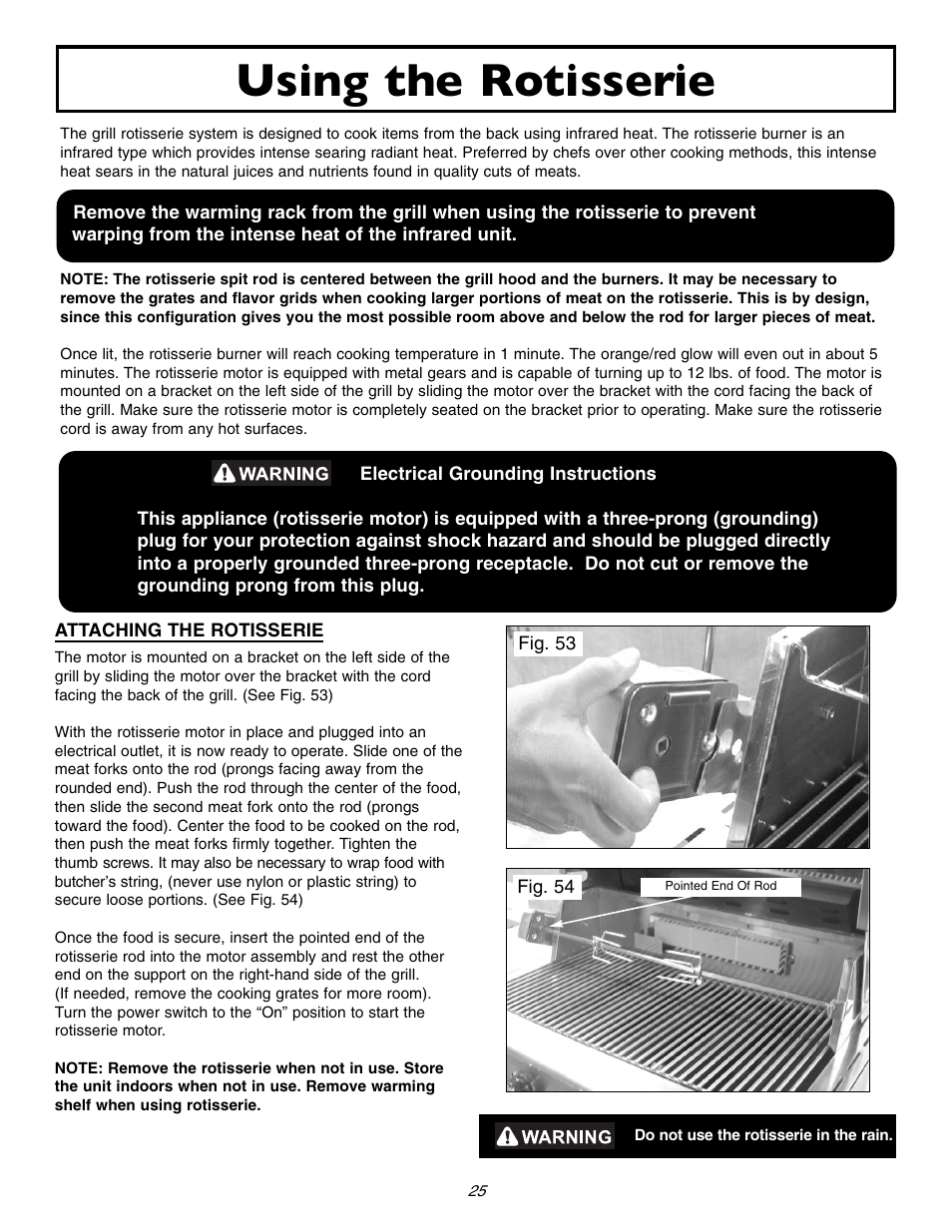 Using the rotisserie | Sure Heat 2006 Amana AM33 User Manual | Page 25 / 32