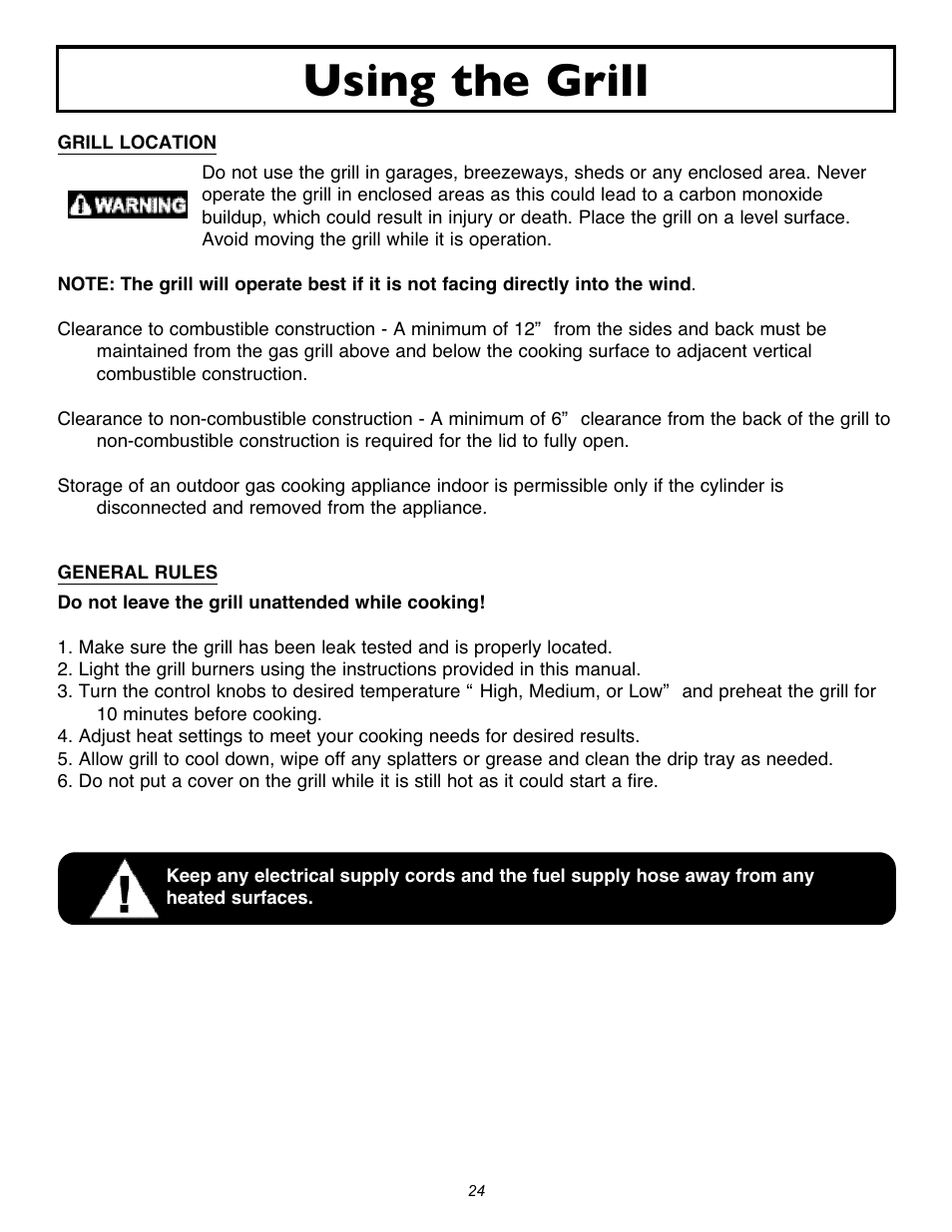 Using the grill | Sure Heat 2007 Amana AM30 User Manual | Page 24 / 30