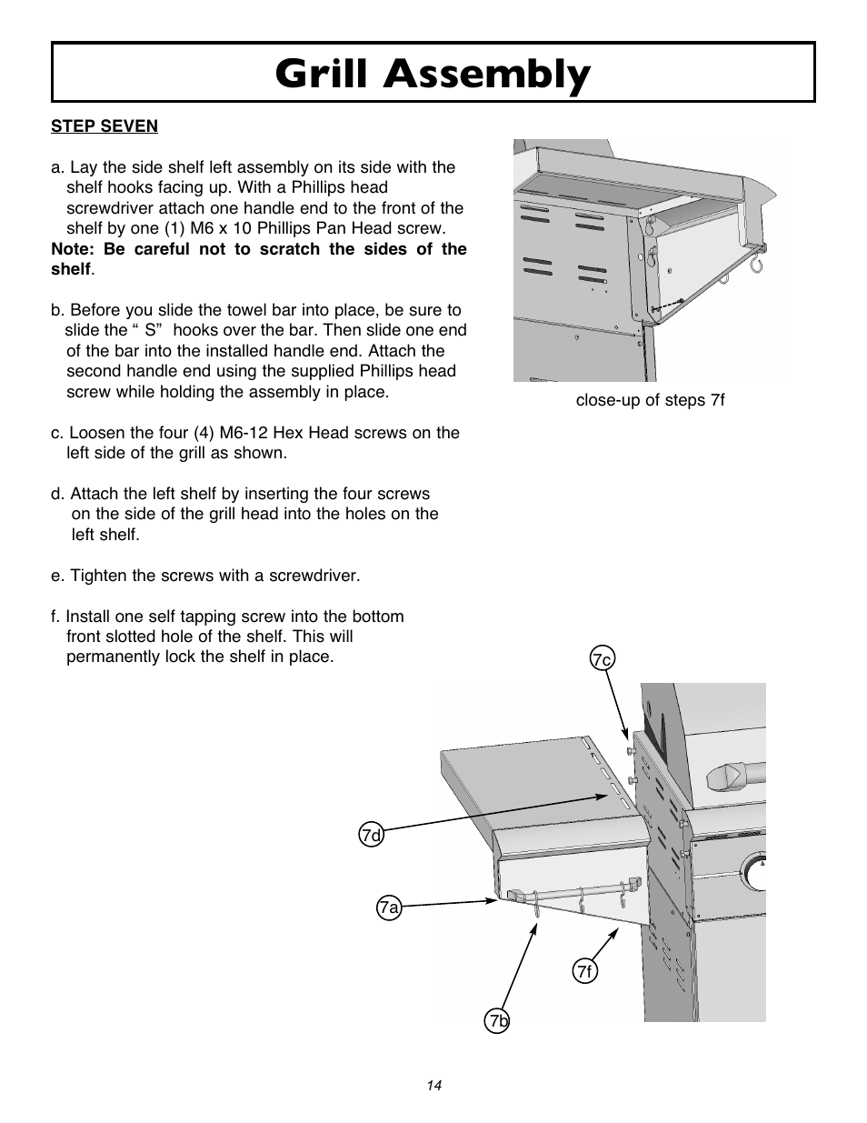 Grill assembly | Sure Heat 2007 Amana SF27 User Manual | Page 14 / 31