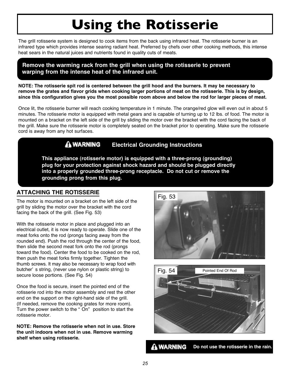 Using the rotisserie | Sure Heat 2007 Amana AM33 User Manual | Page 25 / 32