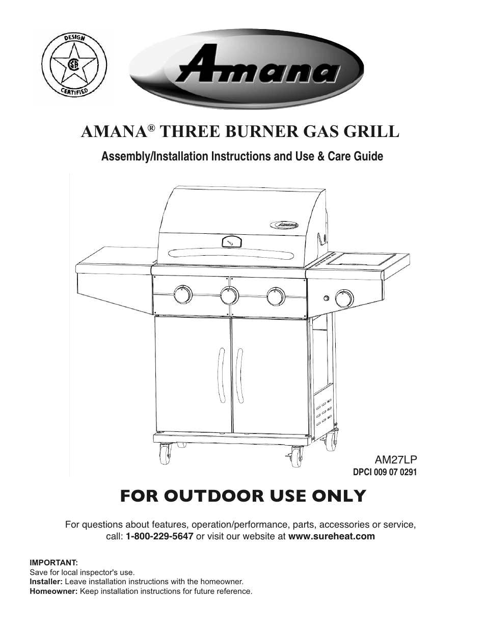 Sure Heat 2008 Amana AM27 User Manual | 38 pages