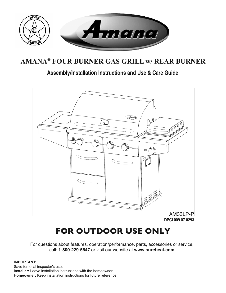 Sure Heat 2008 Amana AM33 User Manual | 44 pages