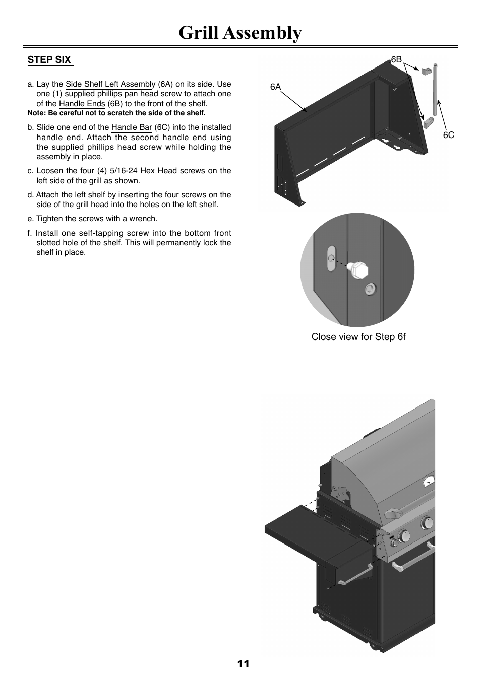 Grill assembly | Sure Heat 2008 Four Seasons FS38 User Manual | Page 11 / 31