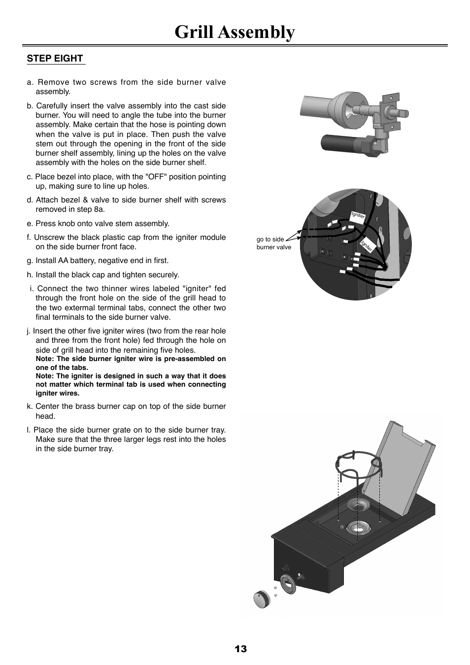 Grill assembly | Sure Heat 2008 Four Seasons FS38 User Manual | Page 13 / 31