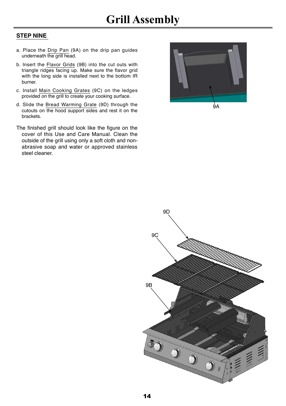 Grill assembly | Sure Heat 2008 Four Seasons FS38 User Manual | Page 14 / 31