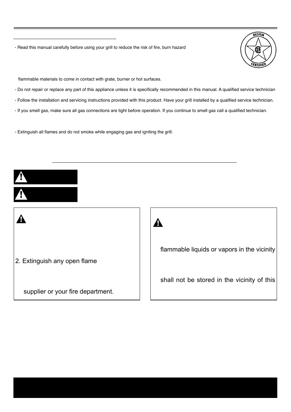 General safety instructions, Warning, Danger | Sure Heat 2008 Four Seasons FSIS User Manual | Page 2 / 19