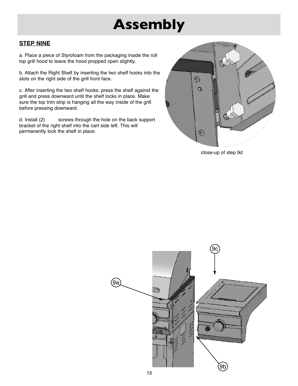 Assembly | Sure Heat Cascade X2000 User Manual | Page 15 / 31