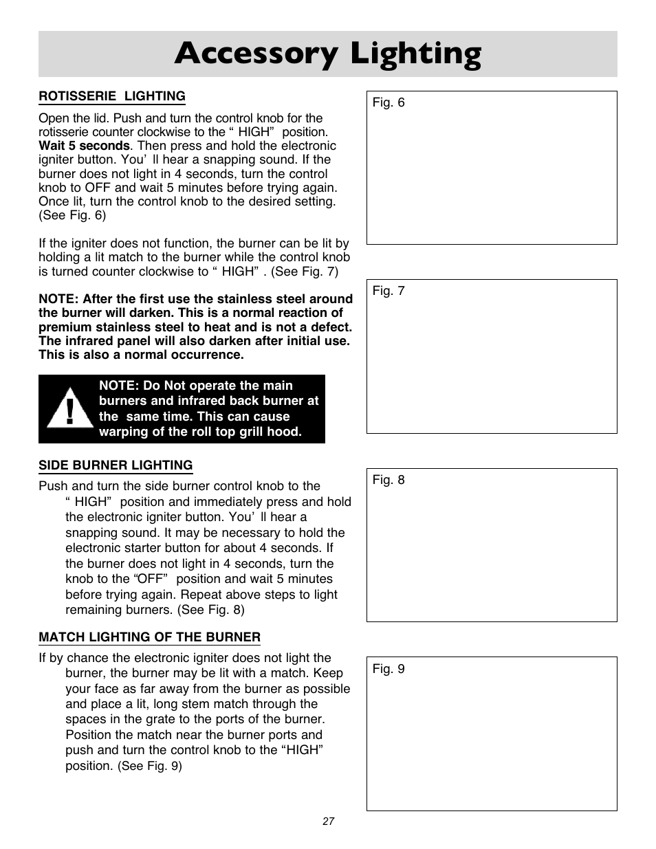 Accessory lighting | Sure Heat Cascade X2000 User Manual | Page 27 / 31