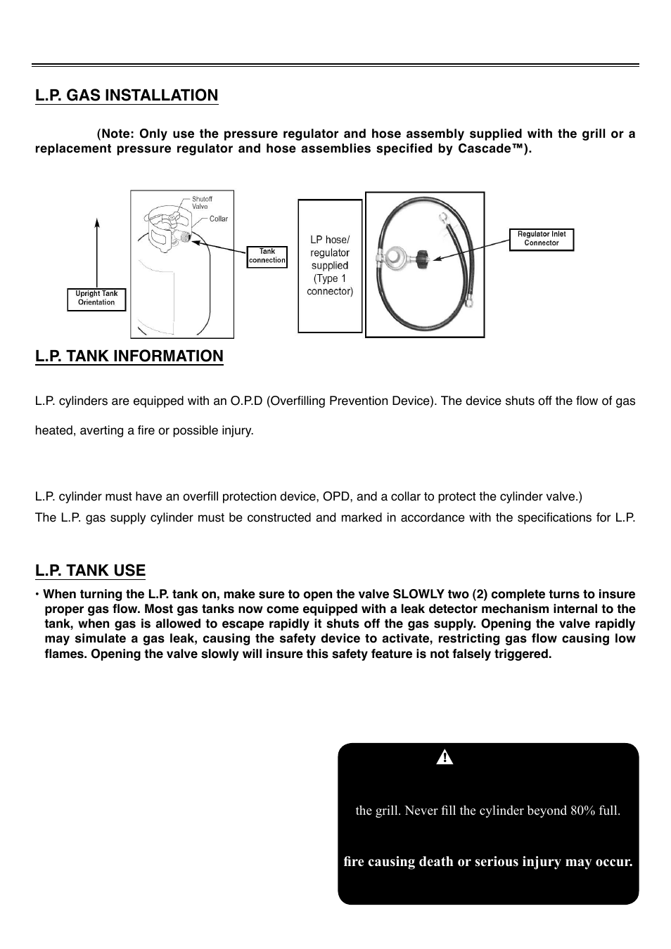 Gas requirements, Warning | Sure Heat Cascade TS29 User Manual | Page 16 / 26