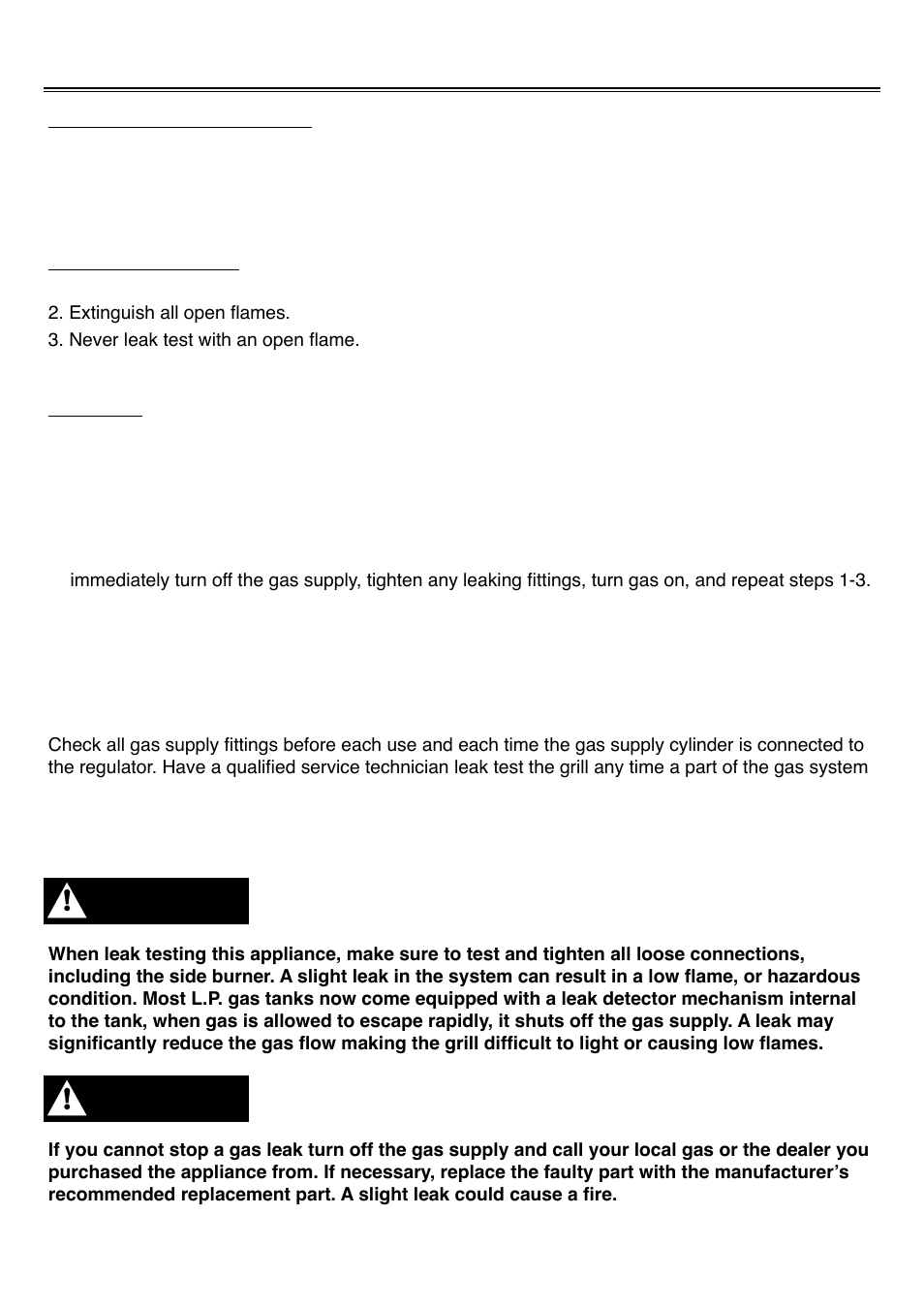 Pre operation leak testing, Warning | Sure Heat Cascade TS29 User Manual | Page 17 / 26